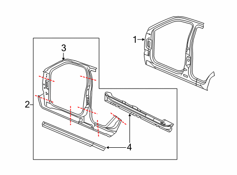 2012 Jeep Grand Cherokee Aperture Reinforcement Diagram for 55369622AL