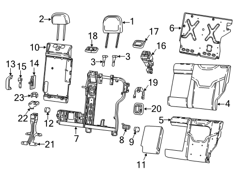 2023 Jeep Compass Armrest, Black/Gray, Rear Center Driver Side Diagram for 5VE52SA5AB