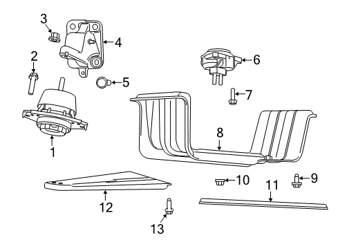 2022 Jeep Grand Cherokee WK Engine & Trans Mounting Diagram 2 - Thumbnail