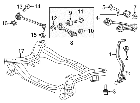 2022 Chrysler 300 Front Suspension Components Diagram 2 - Thumbnail
