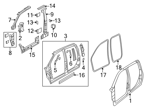 2017 Ram 2500 Uniside Panel, Outer Passenger Side Diagram for 68144988AD