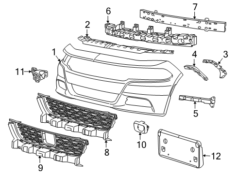 2023 Dodge Charger Bumper & Components - Front Diagram 1 - Thumbnail