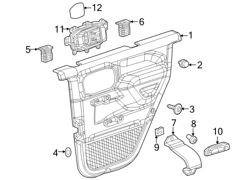 2023 Jeep Gladiator Interior Trim - Rear Door Diagram 1 - Thumbnail