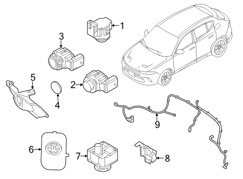 2023 Dodge Hornet Parking Sensor Diagram for 7MS96TZZAA