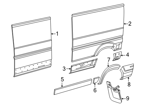 2022 Ram ProMaster 2500 Side Panel & Components, Exterior Trim - Body & Hardware Diagram 3 - Thumbnail
