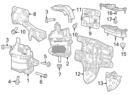 2022 Jeep Grand Wagoneer Mount Bracket Diagram for 68608688AA