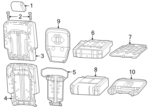 2023 Jeep Grand Wagoneer L Seat Back Cover, Gray, Rear Diagram for 7HZ07WF6AC