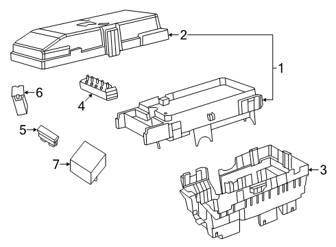 2019 Jeep Cherokee Distribution Box Diagram for 68351953AG