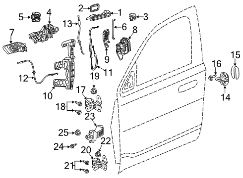 2022 Ram 1500 Window Switch, Front Diagram for 68590582AA