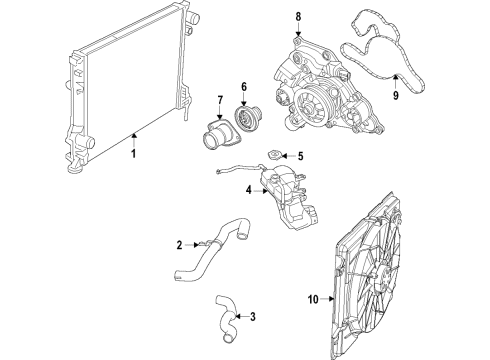 2023 Jeep Wrangler Cooling System, Radiator, Water Pump, Cooling Fan Diagram 9 - Thumbnail