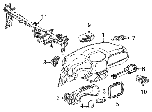 2021 Jeep Renegade Instrument Panel, Body Diagram