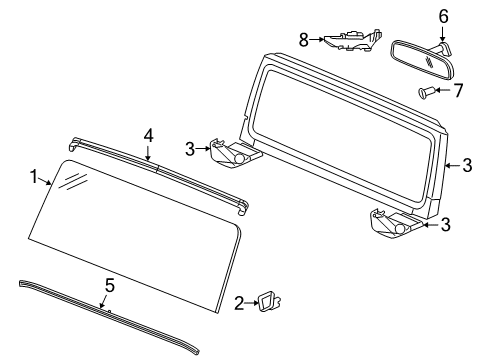 2024 Jeep Wrangler Glass - Windshield Diagram