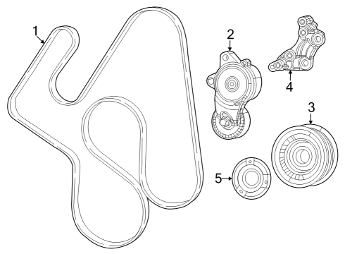 2022 Jeep Gladiator Belts & Pulleys, Cooling Diagram 1 - Thumbnail
