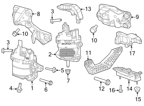 2024 Jeep Wagoneer Motor Mount Diagram for 68449051AB