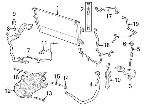 2023 Jeep Cherokee Condenser, Compressor & Lines Diagram 1 - Thumbnail