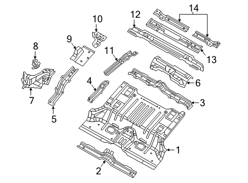 2024 Jeep Wrangler Rear Floor & Rails Diagram 2 - Thumbnail