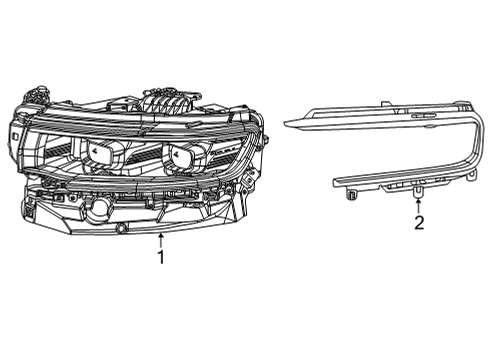 2024 Jeep Grand Wagoneer Headlamp Components Diagram