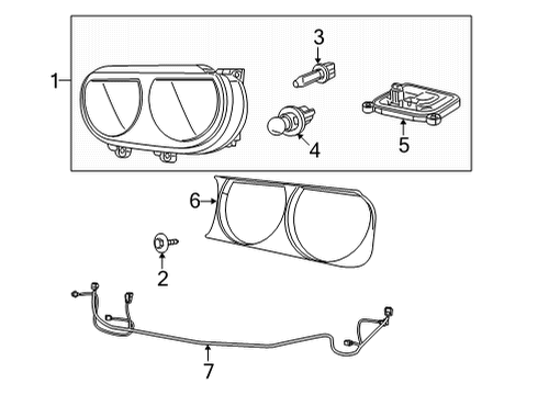 2017 Dodge Challenger Headlamp Assembly Diagram for 68378876AB