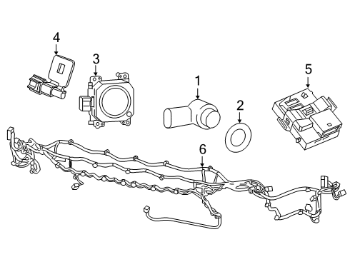 2022 Jeep Cherokee Electrical Components - Front Bumper Diagram 2 - Thumbnail