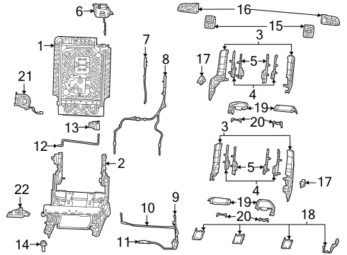 2022 Jeep Grand Cherokee L Seat Cushion Heater, Front Lower Driver Side Diagram for 68346541AB
