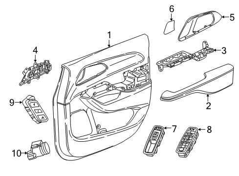 2021 Chrysler Voyager Armrest, Black, Front Driver Side Diagram for 6FL21BDQAB