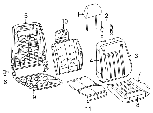 2022 Chrysler 300 Front Seat Components Diagram 3 - Thumbnail