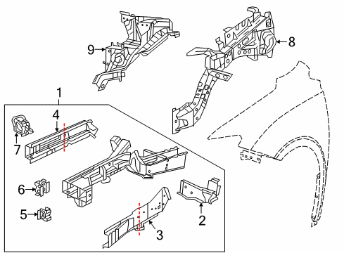2022 Chrysler Voyager Structural Components & Rails Diagram