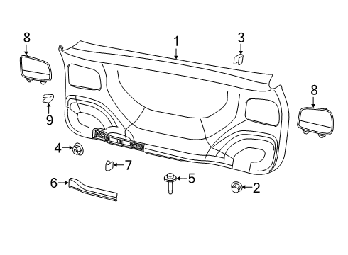 2023 Jeep Cherokee Interior Trim - Lift Gate Diagram