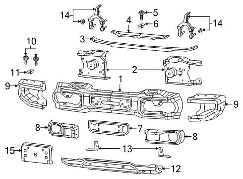 2022 Jeep Gladiator Bumper & Components - Front Diagram 4 - Thumbnail