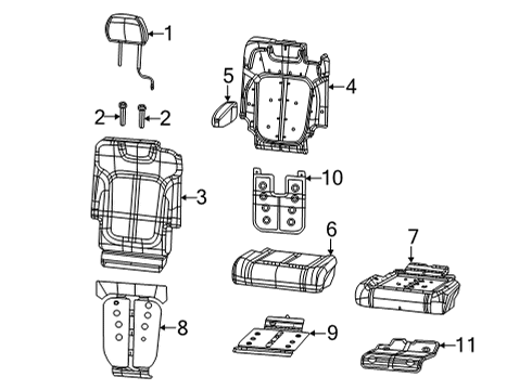 2023 Jeep Grand Cherokee L Armrest, Beige/Black Diagram for 6PL631T3AC