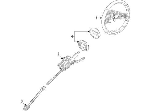 2023 Jeep Wrangler Steering Column & Wheel, Steering Gear & Linkage Diagram 1 - Thumbnail