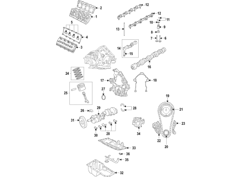 2014 Jeep Grand Cherokee Lower Overhaul Gasket Kit Diagram for 68223203AB
