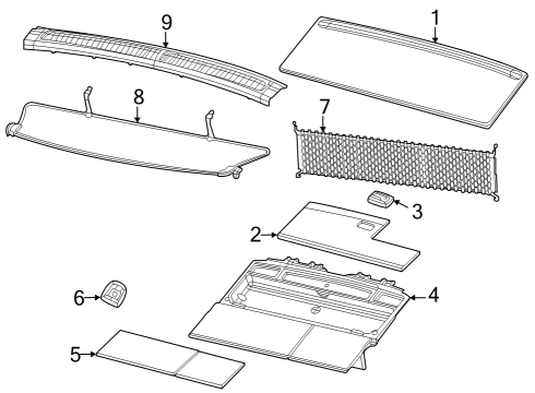 2023 Jeep Wagoneer L Interior Trim - Rear Body Diagram