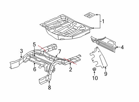 2021 Dodge Charger Rear Floor & Rails Diagram