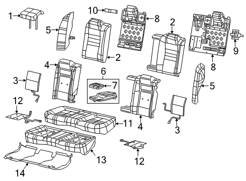 2022 Chrysler 300 Rear Seat Components Diagram 6 - Thumbnail