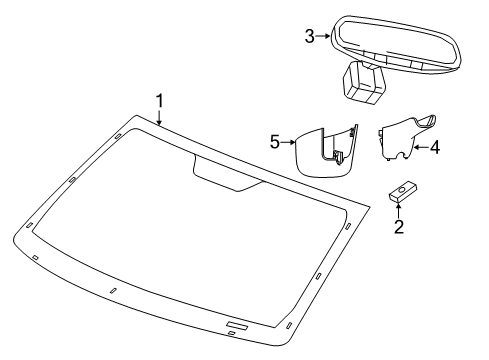 2021 Jeep Cherokee Mirror Inside, Rear Diagram for 68577223AA