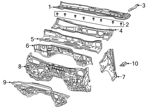 2023 Ram 1500 Cab Cowl Diagram 1 - Thumbnail
