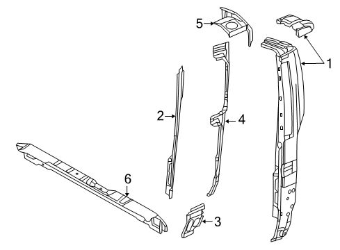 2022 Ram ProMaster 2500 Rear Body Diagram 2 - Thumbnail