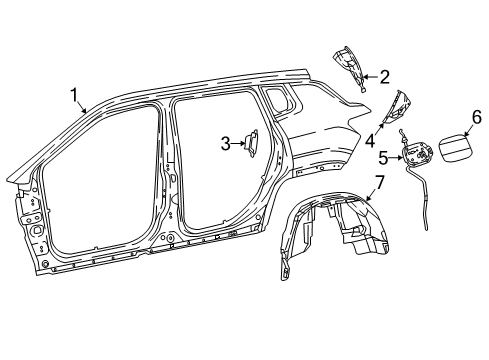 2022 Jeep Compass Quarter Panel & Components Diagram