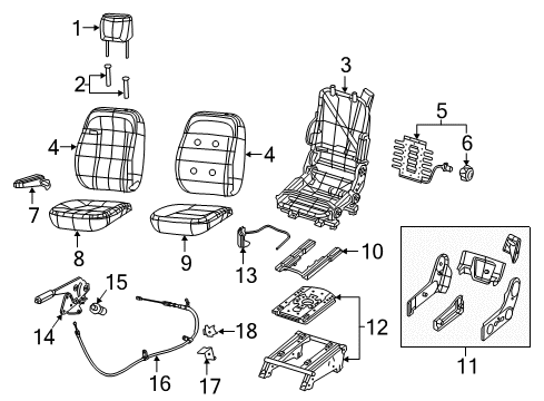 2022 Ram ProMaster 2500 Driver Seat Components Diagram 3 - Thumbnail