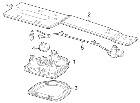 2022 Jeep Wagoneer Overhead Console, Rear Upper Diagram for 7HE95DX8AA