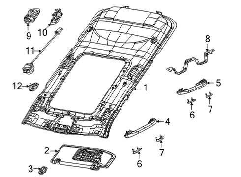 2023 Jeep Grand Cherokee L Interior Trim - Roof Diagram 1 - Thumbnail