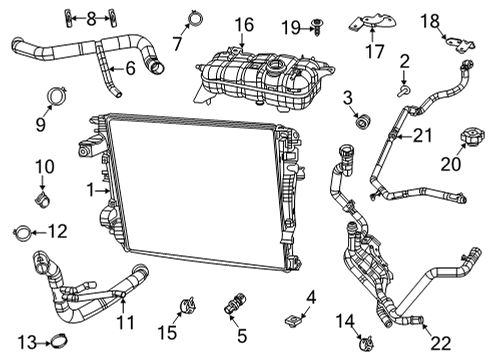 2022 Ram 1500 Radiator & Components Diagram 1 - Thumbnail