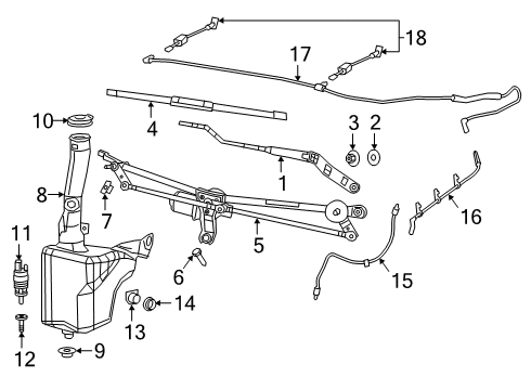2023 Ram 2500 Wiper & Washer Components Diagram
