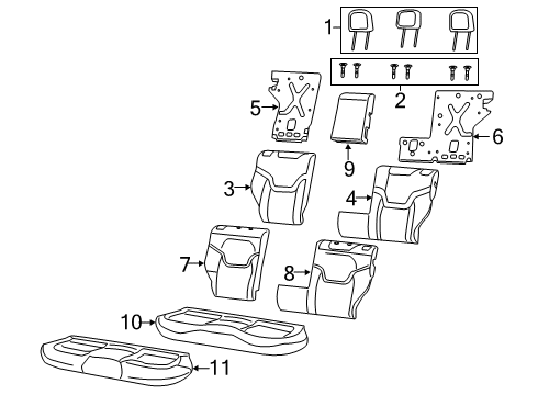 2021 Jeep Renegade Rear Seat Components Diagram 4 - Thumbnail