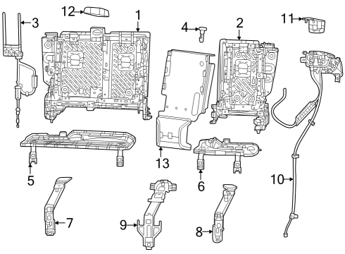 2024 Jeep Wrangler Rear Seat Components Diagram 3 - Thumbnail