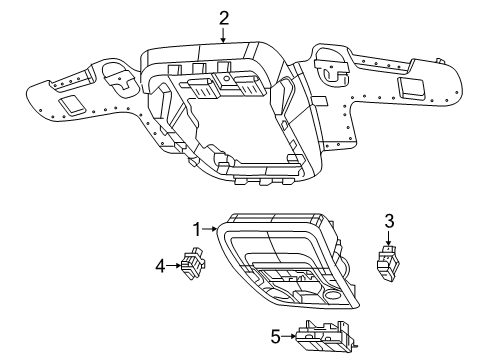 2024 Ram 1500 Overhead Console Diagram for 6EK031D1AF