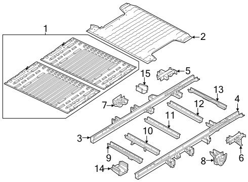 2023 Ram ProMaster 3500 Rear Floor & Rails Diagram 1 - Thumbnail