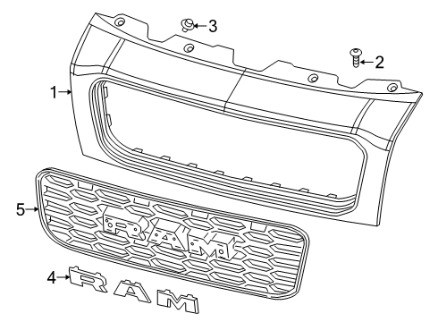 2022 Ram ProMaster 3500 Grille & Components Diagram