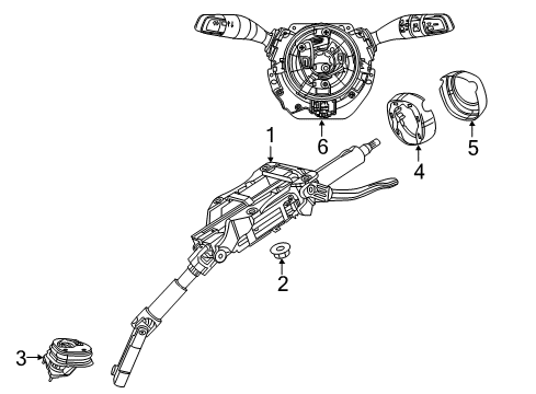 2022 Chrysler Voyager Steering Systems, Internal Components, Shroud, Switches Diagram 3 - Thumbnail